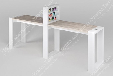 Двухместный маникюрный стол с подставкой под лаки и тумбой Matrix, вид 2